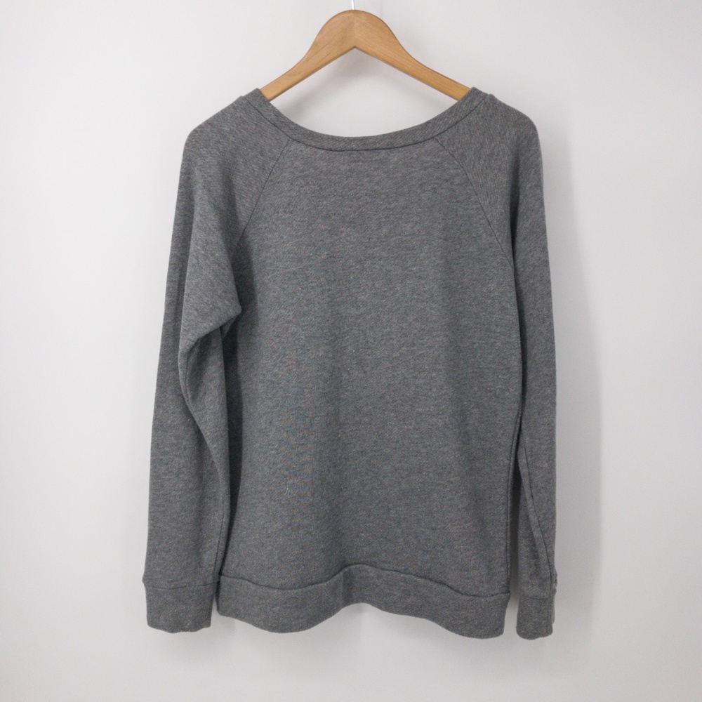 LOFT : Gray Sequin Polka Dot Sweatshirt Medium - Picture 3 of 7